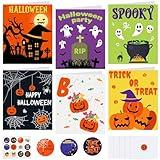 NEBURORA 30 Pack Halloween Greeting Cards with Envelopes and Stickers for Halloween Party Favors Gifts Goodie Bag Fillers