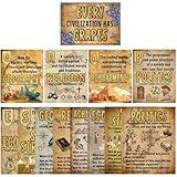 Pajean 13 Pcs Ancient Civilizations Classroom Decorations History Classroom Decor Social Studies Bulletin Board Posters Civilizations Has Grapes Wall Decor Educational Learning Supplies, 11 x 14 Inch