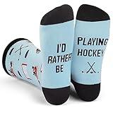 I'd Rather Be - Funny Socks For Men & Women - Gifts For Golfing, Hunting, Camping, Hiking, Skiing, Reading, Sports and more (US, Alpha, One Size, Regular, Regular, Playing Hockey)