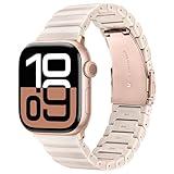 V-MORO Resin Band Compatible with Series 7/8/9/10 Apple Watch Bands 41mm/40mm/38mm/42mm Fashion Cute Strap for iWatch Series 6/5/4/3/2/1/SE/SE 2 Lightweight Bracelet Wristband Women(Classic Milk Tea)