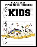 Blank Sheet Piano Music Notebook Kids: 100 Pages of Wide Staff Paper (8.5x11), perfect for learning