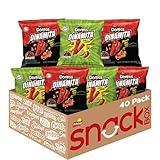 Doritos Dinamita Spicy Rolled Tortilla Chips, Chile Limon and Flamin' Hot Queso Flavored Variety Pack, (Pack of 40)