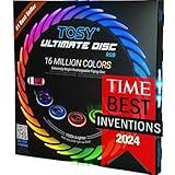 TOSY 16 Million Color Flying Disc - 36 RGB LEDs, Extremely Bright, Smart Modes, Countless Styles, Auto Light Up, Rechargeable, Perfect Birthday & Camping Gift for Men/Boys/Teens/Kids, 175g frisbees