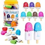 USATDD ABC Alphabet Learning Toys Alphabet Popsicles Animal Matching Toy Uppercase Lowercase Preschool Learning Activities Montessori Toys Back to School Gifts for Kids Ages 3+, 52 Pcs
