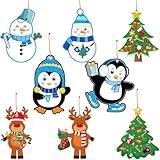 Adecortalk 32 Pcs Christmas Snowman Craft Kits for Kids Christmas Arts & Crafts DIY Christmas Snowman Ornaments Kit Christmas Arts Craft Kit for Christmas Tree Ornaments Kids Christmas Craft Projects