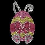 MAYJOYDIY Easter Egg Rhinestone Iron on Hotfix Rhinestone Easter Bunny Transfer Applique Bow Gift Eggs Heat Transfer Decal Clothing Repair Crystal Patch for Clothing Shoes Bags Hats Decoration
