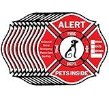 Pet Alert Sticker, Double-Sided 10 Decals, Rescue Pet Decals, Pet Alert Stickers for House Home Window Pet Door-Emergency Pet Kit, UV Resistant-Waterproof