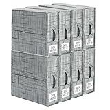 SheetCube Bed Sheet Organizers and Storage 8 Pack, Foldable Linen Closet Organizer with Window and Label, Bedding Storage Box Container for, Duvet Cover Set, Bed Sheet Set - Pattern Grey