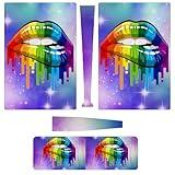 Controllers Whole Body PVC Decal Cover Wrap Sticker Compatible with PS5 Controller Accessories Anti Slip Controller Skin Compatible with LGBT Gay Homosexual Lesbian Rainbow Lips