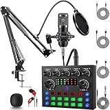 ALSO GO Podcast Equipment Bundle, Podcast Microphone Bundle with BM-800 Microphone & V8s Sound Card, Recording Studio Equipment for Singing, Gaming, Live Streaming and YouTube Tiktok
