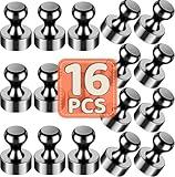 16Pcs Fridge Magnets, Small Strong Refrigerator Magnets for Whiteboard, Heavy Duty Magnetic Push Pins for Office, Kitchen, Classroom Organization