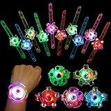 SCIONE 24pack LED Light Up Fidget Spinner Bracelets, Glow in The Dark Party Favors for Kids 4-8 8-12, Treasure Box Toys for Classroom, Birthday Gifts, Valentines Day Gifts Goodie Bags Stuffers