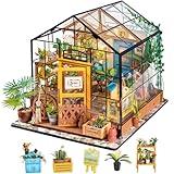 Rolife DIY Miniature House Kit-Mini Diorama 1/18 Greenhouse Dollhouse Building Kit with LED, Crafts for Adults Christmas Birthday Gift for Boys Girls Mom Home Decor (Cathy's Flower House)