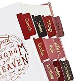 Bible Tabs for Women, Gold Foil Embossed Bible Index Tabs, Laminated Bible Tabs for Easy Navigation, 75 Bible Book Labels for Old & New Testament, Bible Study Supplies (Blush Rose)