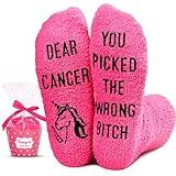 HAPPYPOP Women Fuzzy Socks Breast Cancer Socks For Women Inspirational Socks Chemo Socks, Breast Cancer Gifts For Women Chemo Gifts Cancer Gifts Comfort Gifts