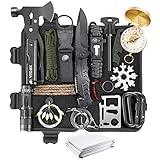 Gifts for Men Dad Husband, Survival Kits 27 in 1 Christmas Stocking Stuffers Camping Accessories Tactical Gear Fishing Equipment for Camping Hiking Hunting, Christmas Birthday Gifts for Men (Geen)