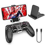 OIVO PS4 Controller Phone Mount Clip for Rmote Play, Mobile Gaming Clamp Bracket Phone Holder with Adjustable Stand Compatible with Dualshock 4 /PS4 Slim/PS4 Pro Controllers