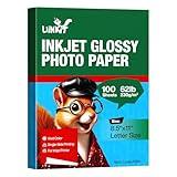 Uinkit 100 Sheets Thick Inkjet Glossy Photo Paper Picture 8.5x11 62lb 230g 11.1mil Cardstock Postcard Brochure For Dye Ink Inkjet Printer