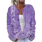 Prime Try Before You Buy Vintage Women's Fall Sweater 2024 Oversized Open Front Cardigan Sweaters Button Down Fall Warm Outfits Clothes Womens Fall Sweaters 2024 Purple 3X