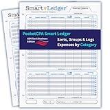 PocketCPA Smart Ledger - 50 Sheets - Sorts, Groups & Records Expenses by Category. Small Business Ledger & Organizer. Easier Bookkeeping, Expense Tracking & Tax Preparation. 8.5 x 11”. Made in USA.