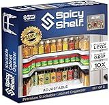 Spicy Shelf 3.0 - Expandable 2 Tiered Spice Rack Organizer for Cabinet & Pantry - Kitchen Seasoning Organizer - Cabinet Spice Racks for Inside Cabinets (Spicy Shelf Premium) - Home Organization