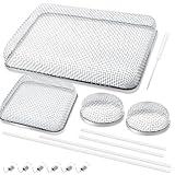 BFXM (4 Pack) RV Furnace Vent Cover, RV Bug Screen, Stainless Steel Rv Insect Screen with Installation Tool and Silicone Rubber for RV Stove Vent, Heater Vent