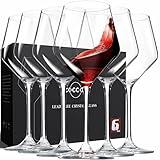 coccot Wine Glasses,White Red Wine Glasses Set of 6,Lead-Free Premium Crystal Clear Glass,Hand Blown Italian Style Burgundy Long Stem Wine Glasses,Great Gift Packaging(16oz,6pack)