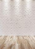 SJOLOON White Brick Photography Backdrop Brick Photo Backdrop for Birthday Photography Portrait Photoshoot Studio Props 11878 (5x7FT)