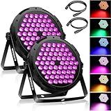 60 LED Par Lights DMX 2Pack, 90W Super Bright RGB Stage Light with 3.2ft DMX Cable, DMX512 / Sound Activated Control Up Lighting for Family Party Club DJ Show Stage Lighting