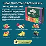 Ahmad Tea Black & Green Tea, Fruitytea Assorted Sampler Variety Gift Box, 60 Foil Teabags - Caffeinated & Sugar-Free