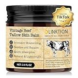 LINKTION Beef Tallow Honey Balm for Skin:100% Grass-Fed Beef Tallow Moisturizer For Face and Body Vintage Tallow Balm With Olive Oil Manuka Honey For Sensitive Dry Skin Repair 2 oz