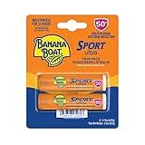 Banana Boat Sport Ultra SPF 50 Lip Sunscreen 2 Pack | Lip Balm for Stocking Stuffers for Adults, Christmas Gifts, SPF Lip Balm Pack, Lip Sunblock, Travel Size Sunscreen for Lips SPF 50, Twin Pack