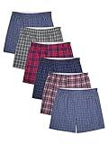 Fruit of the Loom Men's Tag Free Woven Boxer Shorts, Relaxed Fit, Moisture Wicking, Color Multipacks, Assorted Plaid, Large