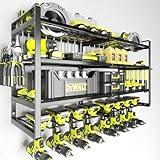 KAFAHOM Power Tool Organizer-8 Drill Holder Wall Mount,4 Layer Heavy Duty Metal Power Tool Storage Rack,Garage Tool Organizer and Storage with Screwdriver Holder/Plier Holder/Hammer Holder