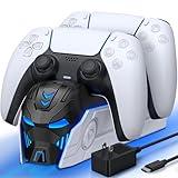 PS5 Controller Charger Station for PlayStation 5 Dualsense Controllers: Fast Dual Controller Stand Charger Dock-LED PS5 Charging Station Accessories for PlayStation 5 Storage Kit with AC Adapter