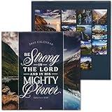 Christian Art Gifts Large Inspirational Scripture 2025 12 Month Wall Calendar for Men, Women & Kids: Strong in the Lord Encouraging Monthly Bible Verse, Beautiful Nature & Scenery, Multicolor, 10 x 10