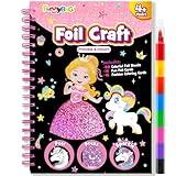 FUNNYB&G Foil Art Craft Activity for Kids - Gift for Girls Crafts for Kids Fun Art Supplies DIY Creative Travel Toy, Birthday Gift Party Favor Toys for Girls Boys 4 5 6 7 8 9 Years Old(Princess)