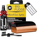 Big Fudge Vinyl Record Cleaning Kit - 4-in-1 Record Cleaner Solution - Includes Ultra-Soft Velvet Record Brush, Cleaning Liquid, Stylus Brush and Storage Pouch