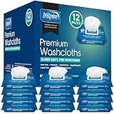 Inspire Adult Wet Wipes, Wash Cloths | Adult Wipes for Incontinence & Cleansing for Elderly, 8"x12" Count 12 packs of 50