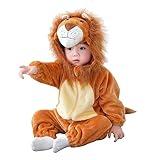 TONWHAR Unisex-Baby Animal Onesie Costume Cartoon Animal Outfit Homewear Kids' One-Piece Rompers (4-5T,Male Lion