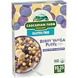 Cascadian Farm Organic Berry Vanilla Puffs Cereal, Gluten Free, 10.25 oz