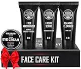 Viking Revolution Mens Facial Skin Care Kit - Includes Rejuvenating Face Moisturizer (5oz) Microdermabrasion Facial Scrub (5oz) Foaming Cleanser (5oz) Eye Cream (1oz)