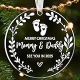 Gifts for Expecting Parents - Expecting Parents to Be Unique Gifts - Baby Pregnancy Announcement Gifts for Family, Husband - Expecting Baby Ornament 2025 - Acrylic Baby Pregnancy Announcement Ornament