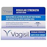 Vagisil Regular Strength Anti-Itch Feminine Cream for Women, Gynecologist Tested, Hypoallergenic, Fast-acting and Long-lasting Itch Relief, Vaginal Moisturizer Soothes and Cools, 1 oz (Pack of 1)