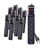 CyberPower CSB6012MP10 Essential Surge Protector, 1200J/125V, 6 Outlets, 12ft Power Cord, Black, 10 Pack