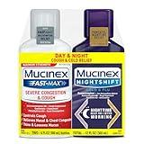 Mucinex Fast-Max & NightShift Combo Pack - Max Strength Cough & Cold Medicines For Mucus Relief, Chest Congestion, Nasal Congestion, Sinus Congestion, Sinus Pressure, Cough Symptom Relief (2x 6 FL OZ)