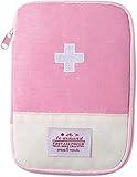 Fansoftiks First Aid Bag Empty,Small Portable Empty First Aid Kit Bag Waterproof Section Dividers Travel Medicine Bag for Emergency for Home Office Car Outdoors Boat Camping Hiking Cycling (Pink)