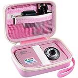 GWCASE Digital Camera Case Compatible with CAMKORY/for YISENCE/for VAHOIALD/for Kodak Pixpro/for Canon PowerShot ELPH 180 190/ for Sony DSCW800 DSCW830 Kids Camera with SD Card and Cable -Pink