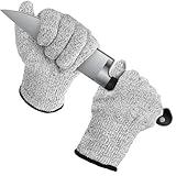 Apausvcm Cut Resistant Gloves, Food Grade Cutting Gloves Level 5 Protection Safe Work Gloves for Kitchen Meat Cutting Oyster Shucking Fish Fillet Processing Carving Wood and Gardening (Medium)