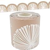 Teacher Created Resources Natural Poms Scalloped Die-Cut Rolled Border Trim - 50ft - Decorate Bulletin Boards, Walls, Desks, Windows, Doors, Lockers, Schools, Classrooms, Homeschool & Offices